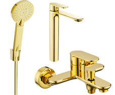 Mexen Milo R40 bathtub set, gold - 71313R40-50