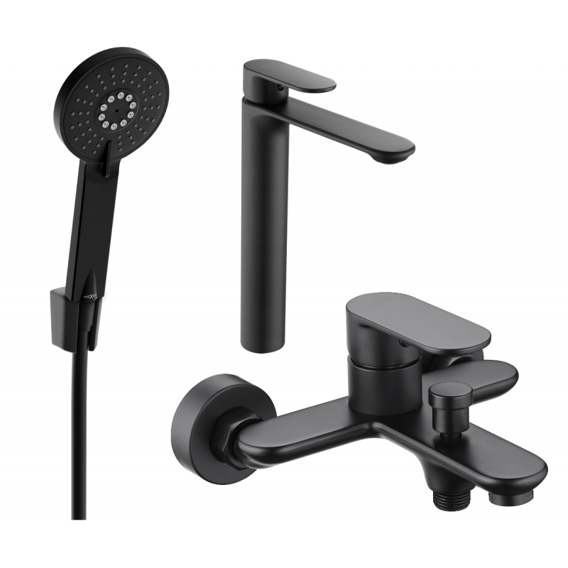 Mexen Milo R40 juego de bañera, negro - 71313R40-70