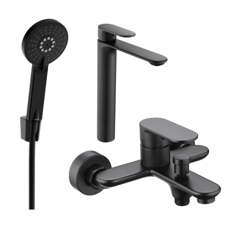 Mexen Milo R40 juego de bañera, negro - 71313R40-70