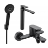 Mexen Milo R40 Bathtub Set, Black - 71313R40-70