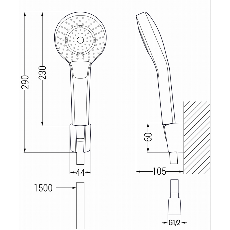 Mexen Milo R05 ensemble de baignoire, chrome - 71313R05-00