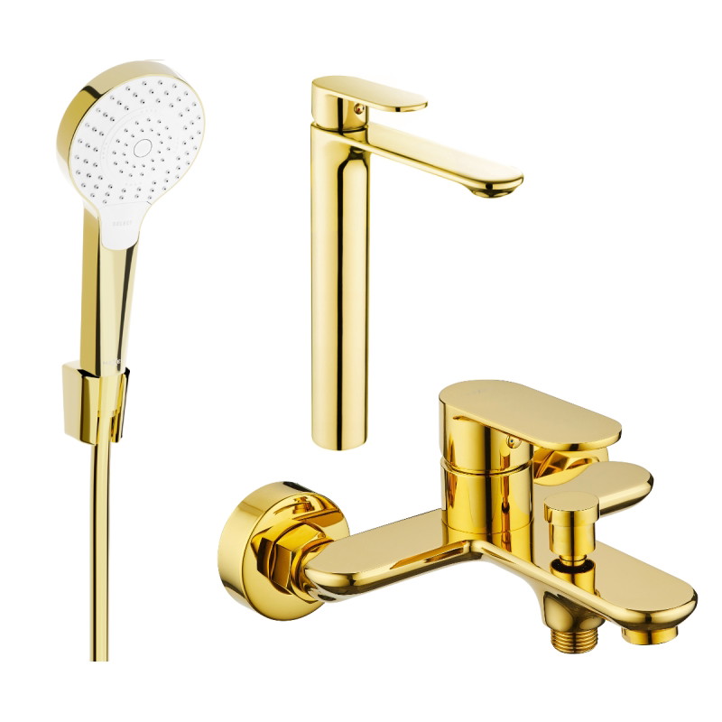 Mexen Milo R05 set za kadu, zlatni - 71313R05-50