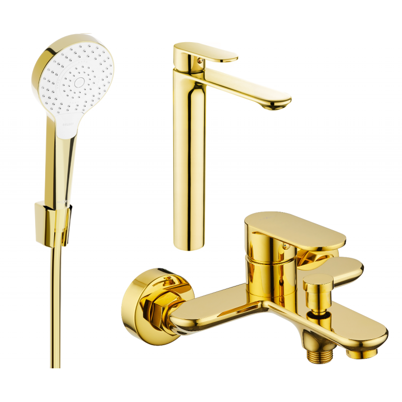 Mexen Milo R05 zestaw wannowy, złoty - 71313R05-50