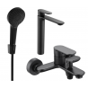 Mexen Milo R05 bathtub set, black - 71313R05-70