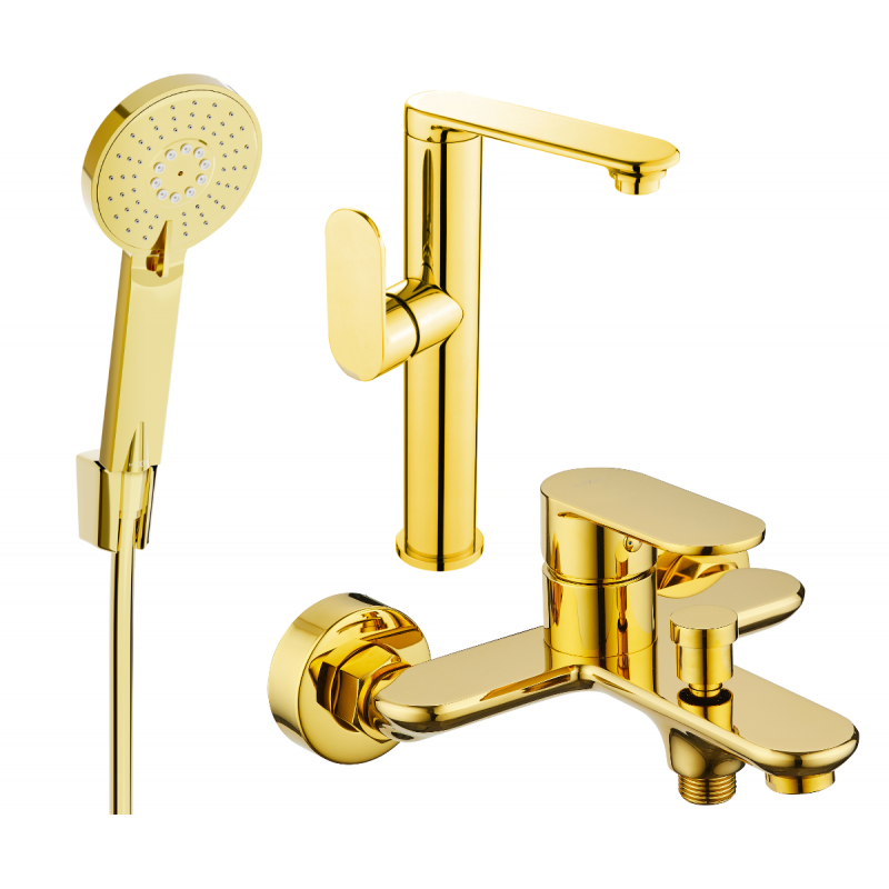 Mexen Milo R40 conjunto de banheira, dourado - 713153R40-50