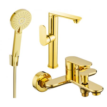 Mexen Milo R40 bathtub set, gold - 713153R40-50