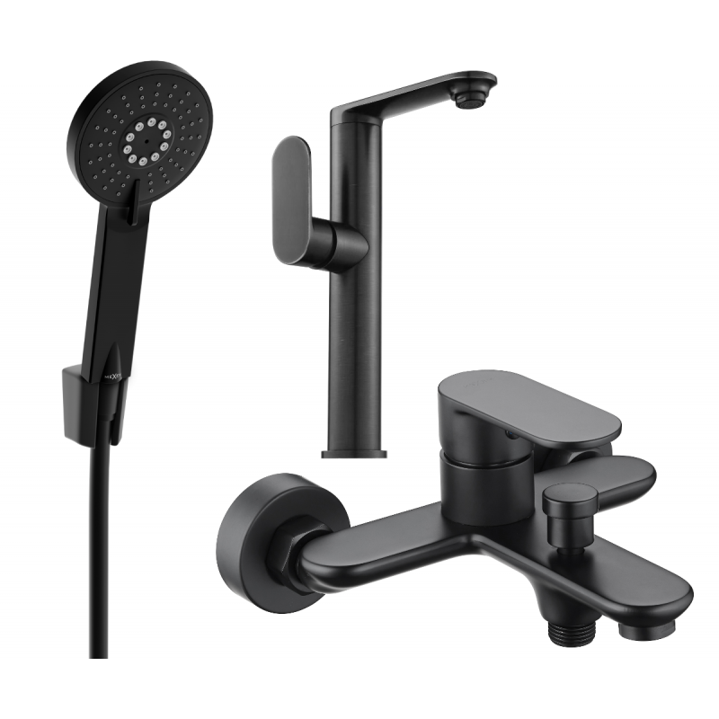 Mexen Milo R40 set da bagno, nero - 713153R40-70