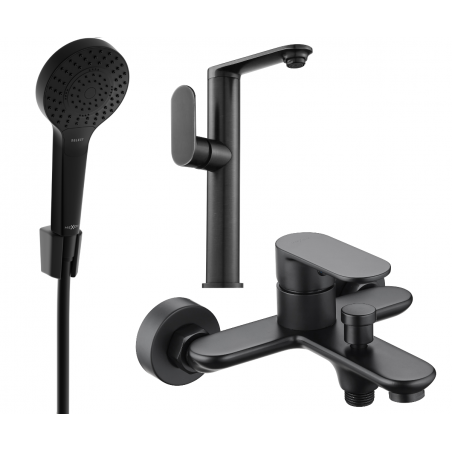 Mexen Milo R05 conjunto de bañera, negro - 713153R05-70