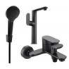 Mexen Milo R05 conjunto de bañera, negro - 713153R05-70