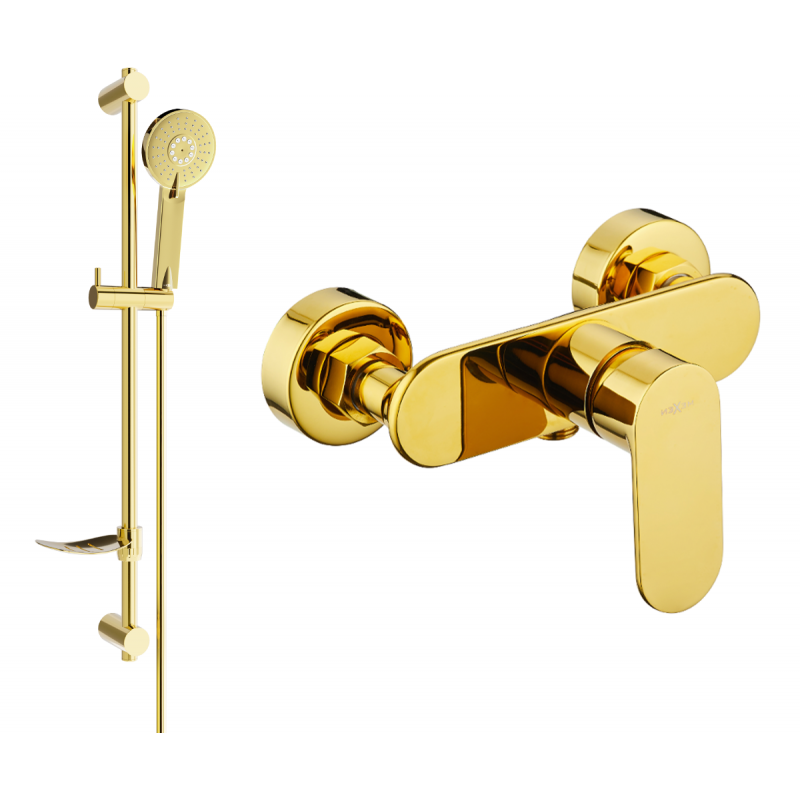 Mexen Milo DF40 doucheset met doucheset, goud - 7134R40-50