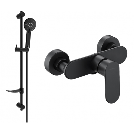 Mexen Milo DF40 shower tap with shower set, black - 7134R40-70