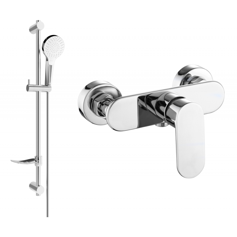 Mexen Milo DF05 robinet de douche avec ensemble de douche, chrome - 7134R05-00