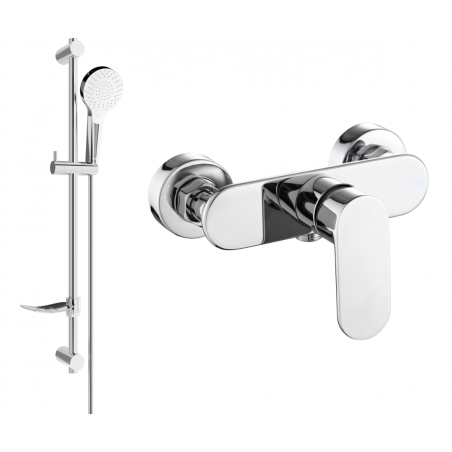 Mexen Milo DF05 Duscharmatur mit Duschset, Chrom - 7134R05-00