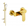 Mexen Milo DF05 shower mixer with shower set, gold - 7134R05-50