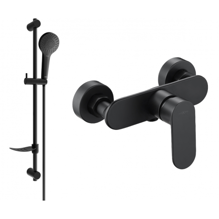 Mexen Milo DF05 grifo de ducha con set de ducha, negro - 7134R05-70