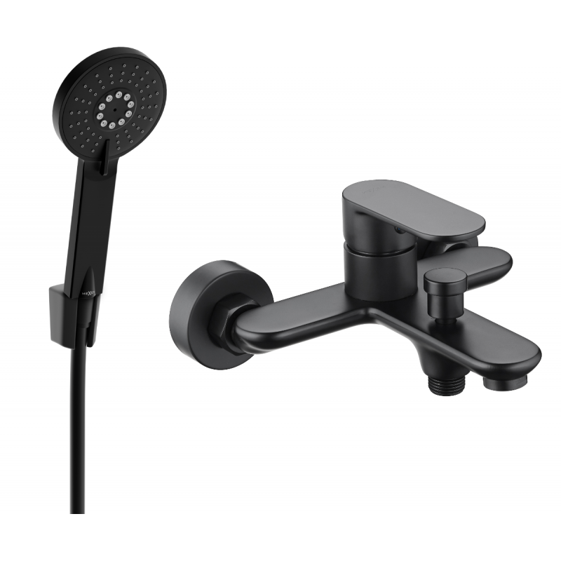 Mexen Milo R40 badkarblandare med duschset, svart - 7133R40-70