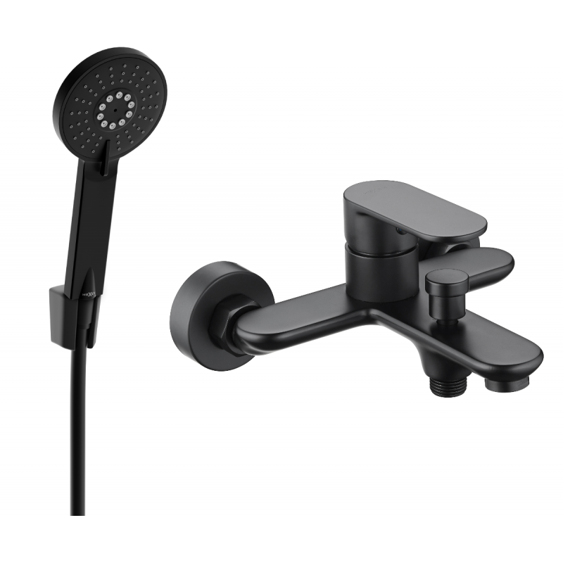 Mexen Milo R40 Bath Tap with Shower Set, Black - 7133R40-70