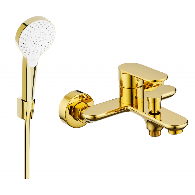 Mexen Milo R05 grifo de bañera con conjunto de ducha, dorado - 7133R05-50