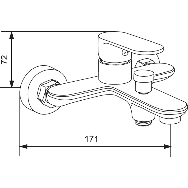 Mexen Milo R05 bathtub faucet with shower set, black - 7133R05-70