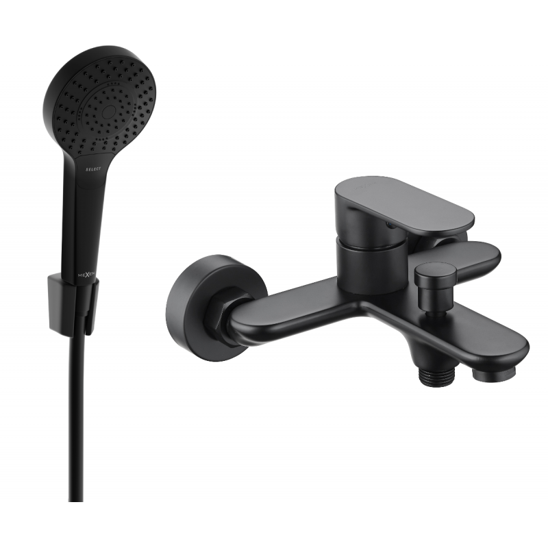 Mexen Milo R05 bath tap with shower set, black - 7133R05-70