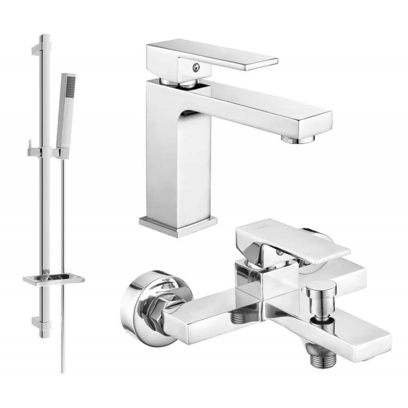 Mexen Uno DQ77 Badewannenset, Chrom - 71403DQ77-00