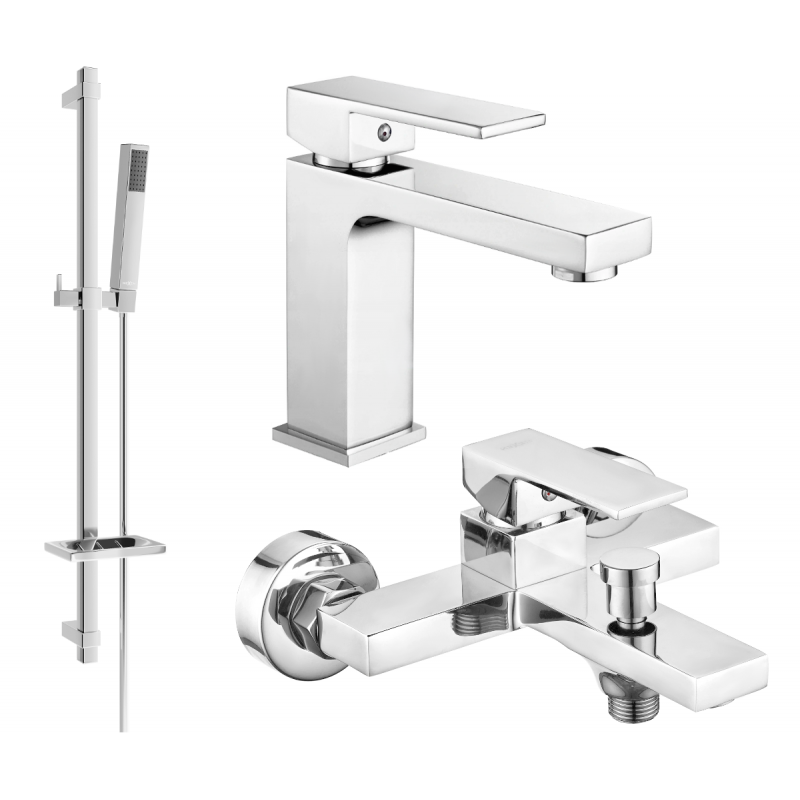 Mexen Uno DQ77 set da bagno, cromo - 71403DQ77-00