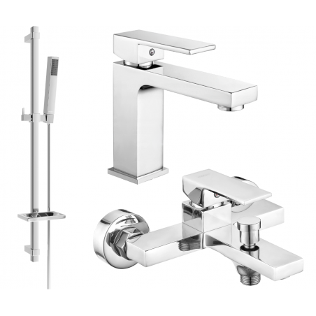 Mexen Uno DQ77 Badewannenset, Chrom - 71403DQ77-00