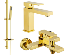 Mexen Uno DQ77 bath set, gold - 71403DQ77-50