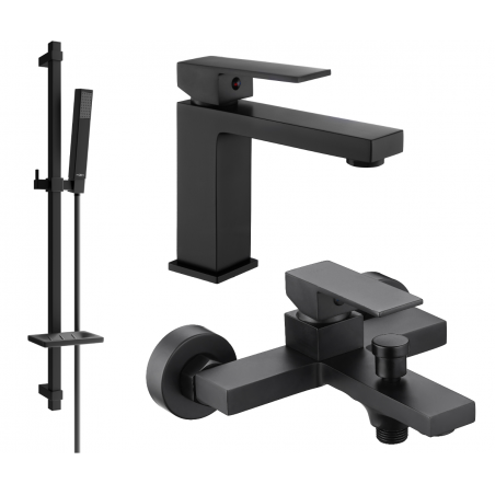 Mexen Uno DQ77 bathtub set, black - 71403DQ77-70