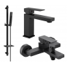 Mexen Uno DQ77 Bath Set, Black - 71403DQ77-70