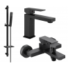 Mexen Uno DQ77 bathtub set, black - 71403DQ77-70