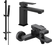 Mexen Uno DQ77 Σετ μπάνιου, μαύρο - 71403DQ77-70
