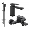 Mexen Uno DQ62 Bathtub Set, Black - 71403DQ62-70