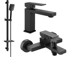 Mexen Uno DQ62 bath set, black - 71403DQ62-70
