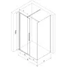 Mexen Velar cabine de douche coulissante 90 x 75 cm, givré, chrome - 871-090-075-31-01