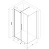 Mexen Velar sliding shower cabin 90 x 80 cm, frost, chrome - 871-090-080-31-01