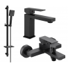 Mexen Uno DQ45 bath set, black - 71403DQ45-70