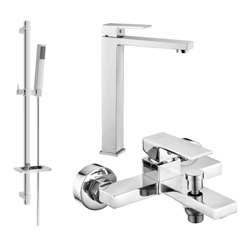 Mexen Uno DQ77 bathtub set, chrome - 71413DQ77-00