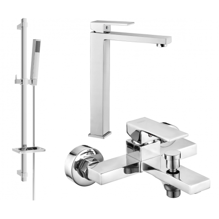 Mexen Uno DQ77 Bath Set, Chrome - 71413DQ77-00