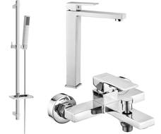 Mexen Uno DQ77 Bath Set, Chrome - 71413DQ77-00