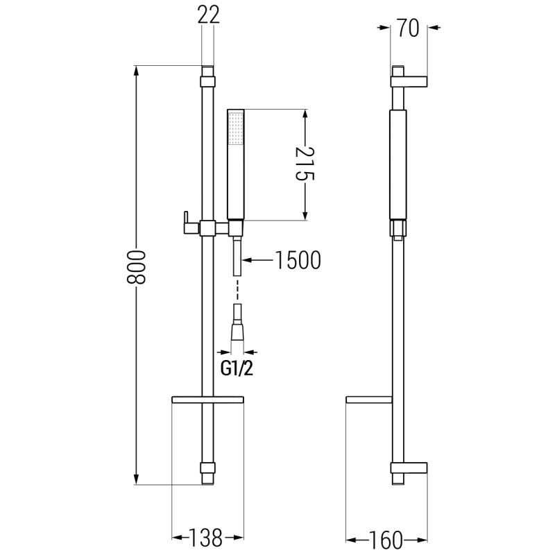 Mexen Uno Conjunto de baño DQ77, dorado - 71413DQ77-50