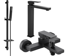 Mexen Uno DQ77 vanna komplekts, melns - 71413DQ77-70