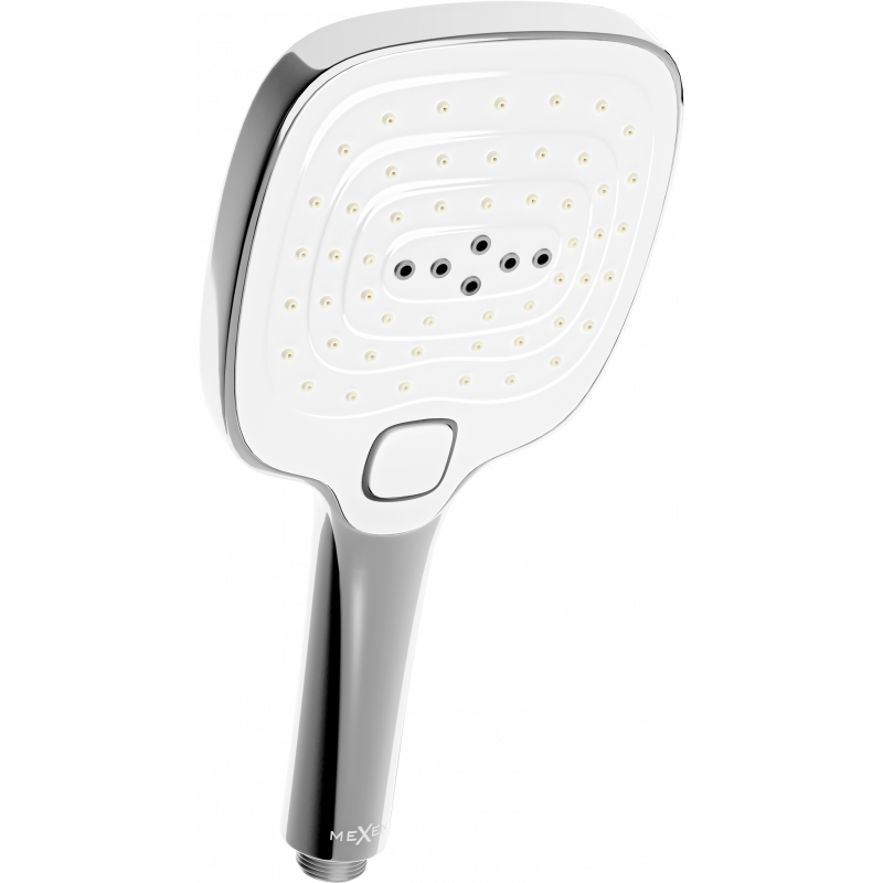 Mexen R-17 3-function Shower Handle, Chrome/White - 79517-02
