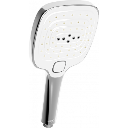 Mexen R-17 3-function Shower Handle, Chrome/White - 79517-02