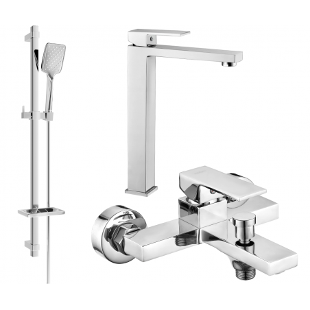 Mexen Uno DQ62 conjunto de baño, cromo - 71413DQ62-00