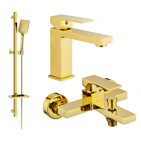 Mexen Uno DQ62 set da bagno, dorato - 71403DQ62-50