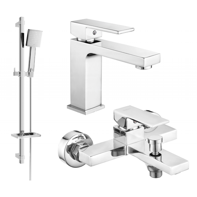 Mexen Uno DQ45 conjunto de baño, cromo - 71403DQ45-00