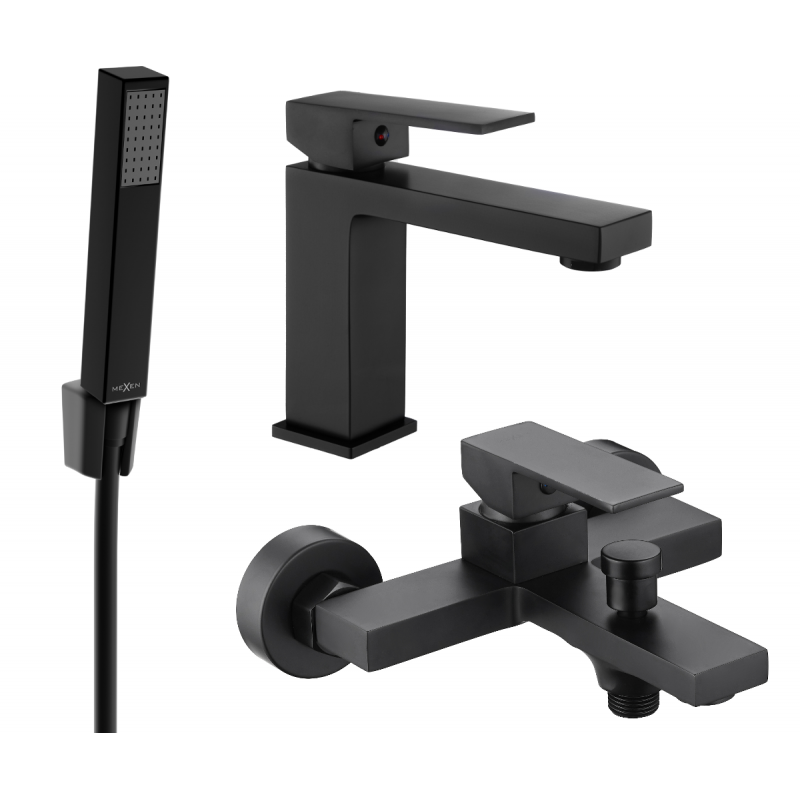 Mexen Uno R77 conjunto de bañera, negro - 71403R77-70