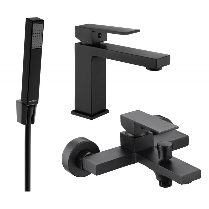 Mexen Uno R77 ensemble de baignoire, noir - 71403R77-70