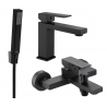 Mexen Uno R77 bathtub set, black - 71403R77-70